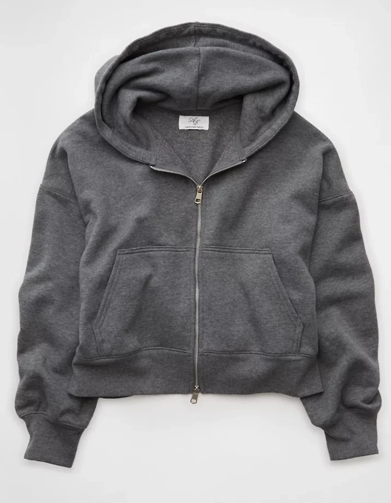 AE Everyday Luxe Barrel Sleeve Full Zip Hoodie