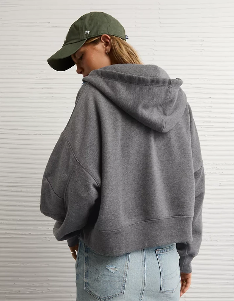 AE Everyday Luxe Barrel Sleeve Full Zip Hoodie