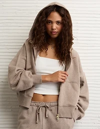 AE Everyday Luxe Barrel Sleeve Full Zip Hoodie