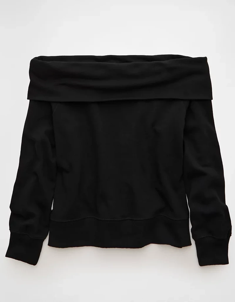 AE Foldover Off-The-Shoulder Sweatshirt