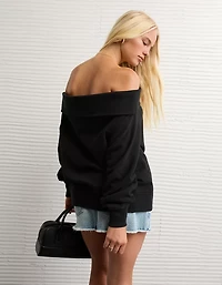 AE Foldover Off-The-Shoulder Sweatshirt