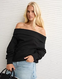 AE Foldover Off-The-Shoulder Sweatshirt