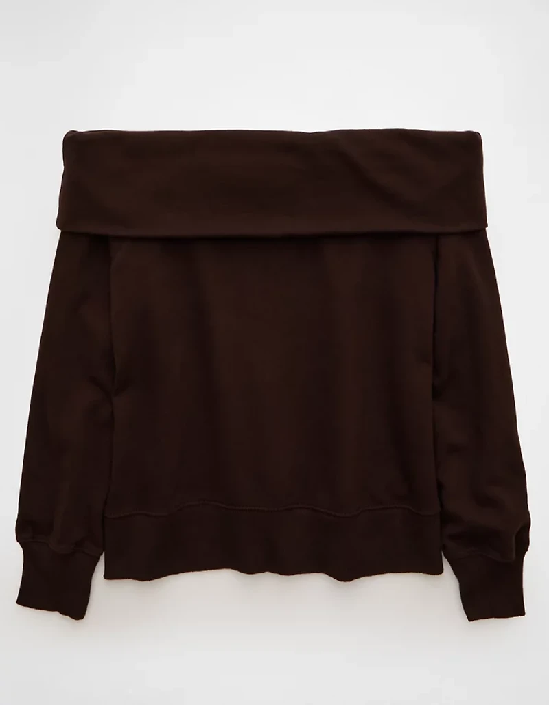 AE Foldover Off-The-Shoulder Sweatshirt