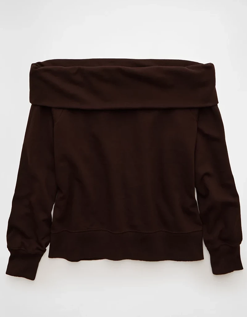 AE Foldover Off-The-Shoulder Sweatshirt