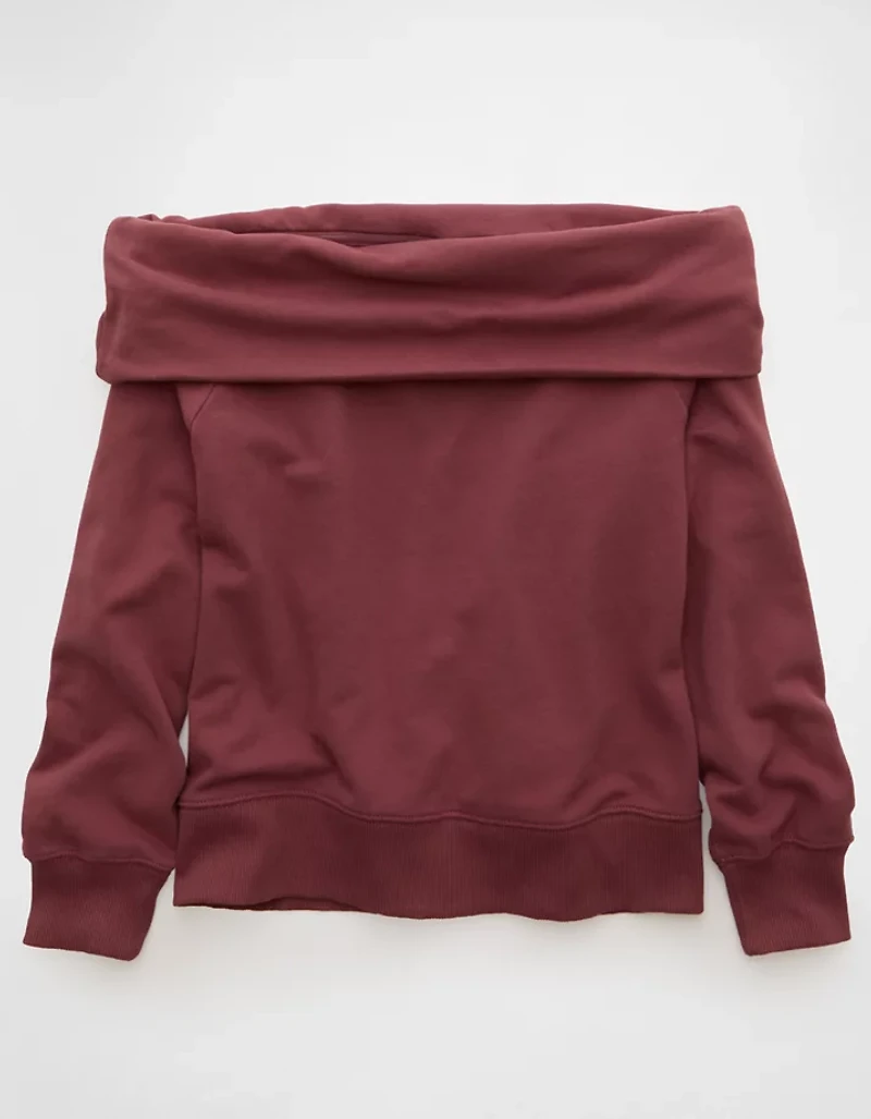 AE Foldover Off-The-Shoulder Sweatshirt