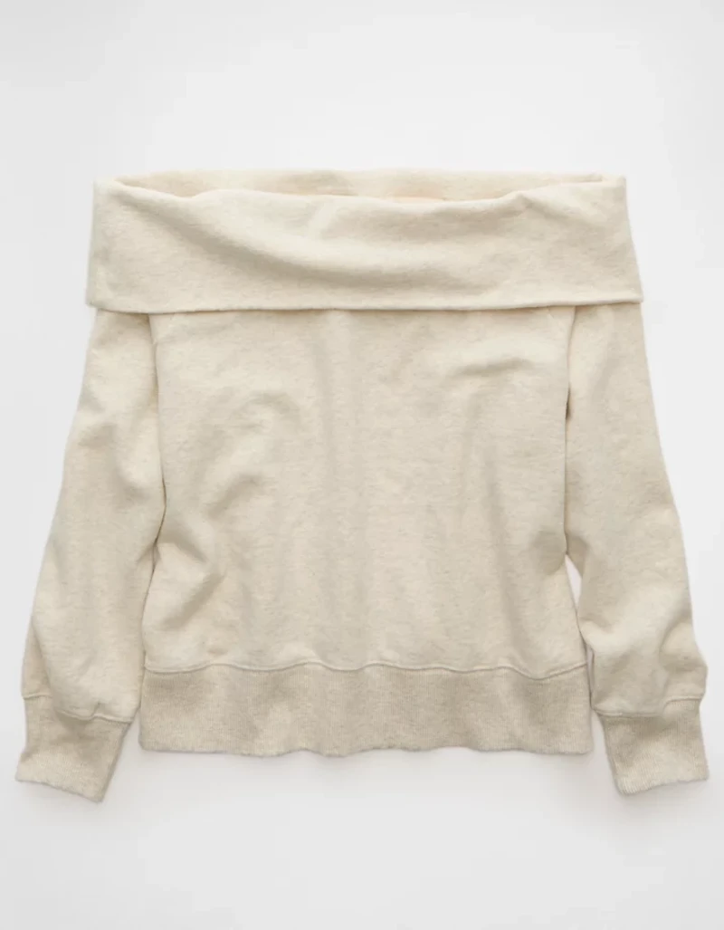 AE Foldover Off-The-Shoulder Sweatshirt