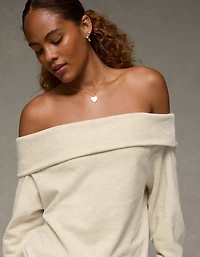AE Foldover Off-The-Shoulder Sweatshirt