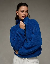 Chandail henley en molleton de tissu-laine décontracté AE