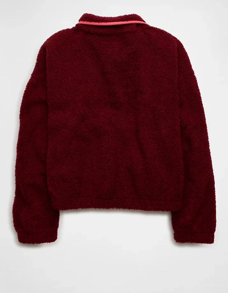 AE Relaxed Sherpa Fleece Henley Sweatshirt