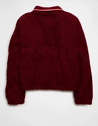 AE Relaxed Sherpa Fleece Henley Sweatshirt