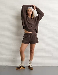 AE Big Hug V-Neck Waffle Sweatshirt