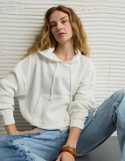 Chandail à capuchon en molleton gaufré AE