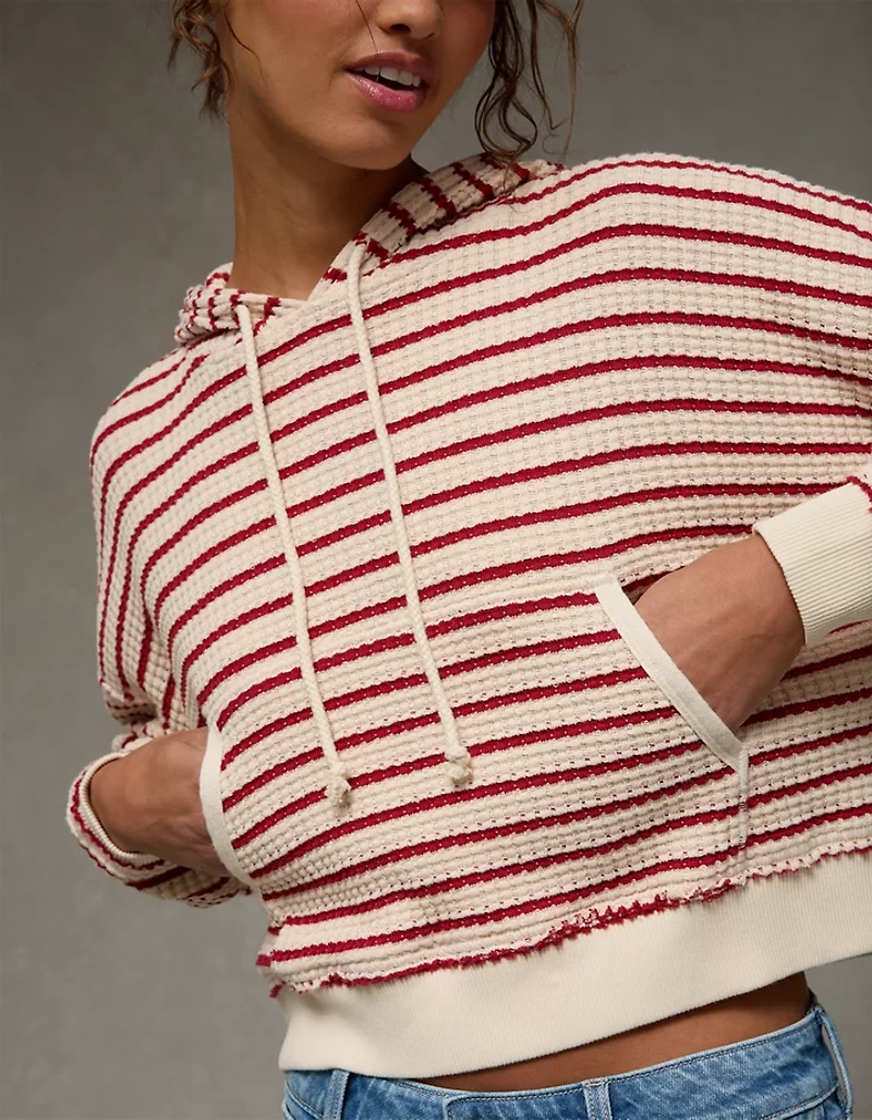 Chandail à capuchon en molleton gaufré AE