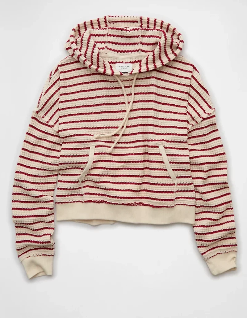 Chandail à capuchon en molleton gaufré AE