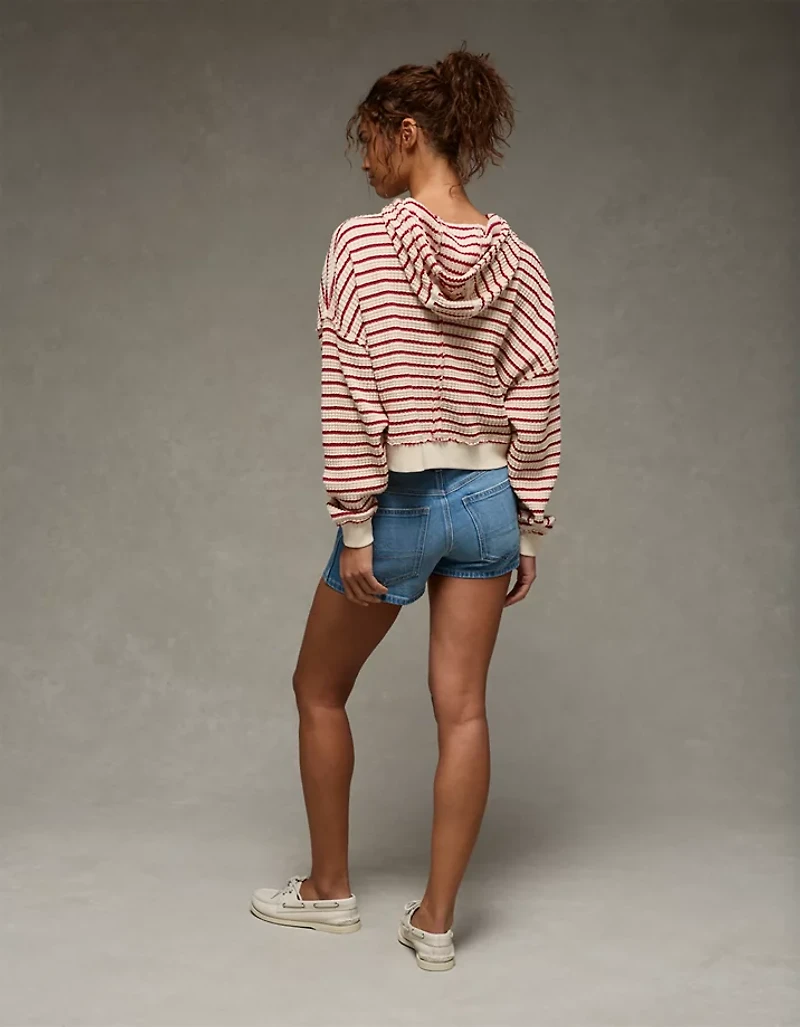 Chandail à capuchon en molleton gaufré AE