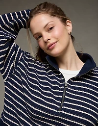 Chandail en molleton gaufré à demi-glissière AE