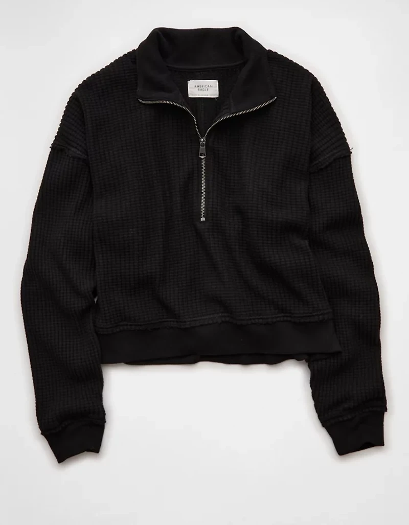 AE Half-Zip Waffle Fleece Sweatshirt