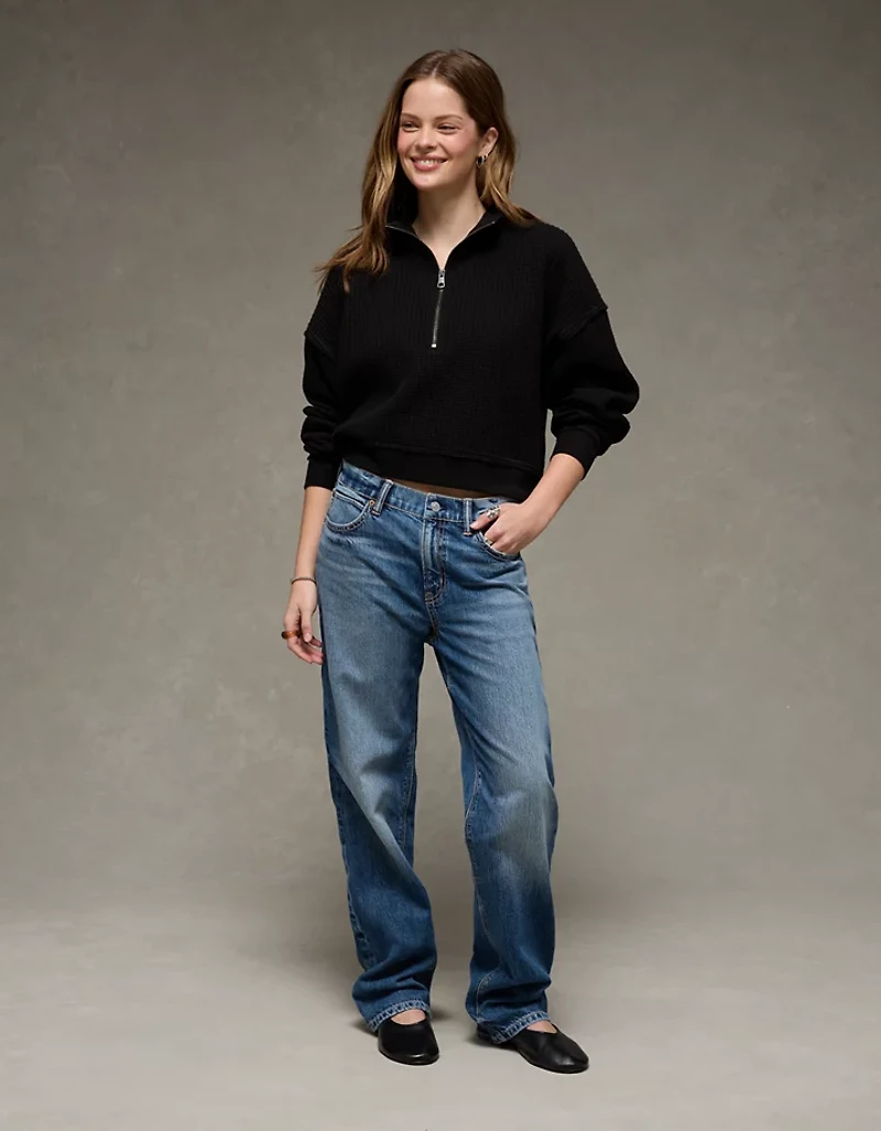 AE Half-Zip Waffle Fleece Sweatshirt