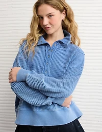 Chandail en molleton henley gaufré Big Hug AE