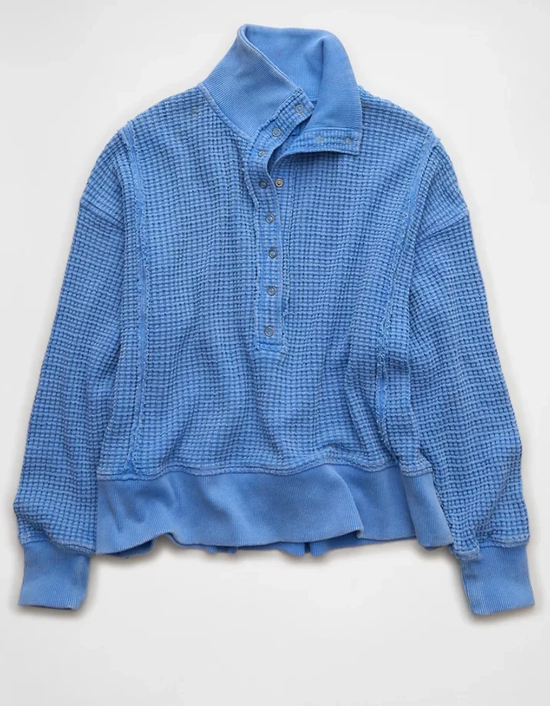 Chandail en molleton henley gaufré Big Hug AE