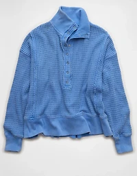 Chandail en molleton henley gaufré Big Hug AE