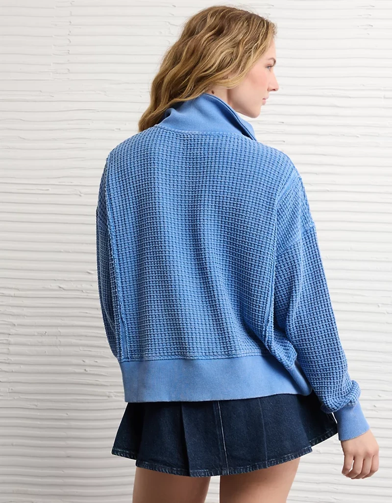 Chandail en molleton henley gaufré Big Hug AE