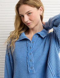 Chandail en molleton henley gaufré Big Hug AE