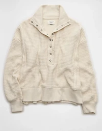 AE Big Hug Waffle Henley Sweatshirt