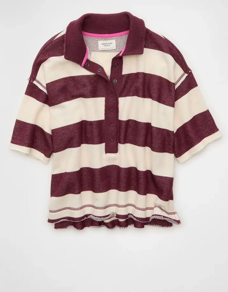 AE Campus Short-Sleeve Rugby Sweatshirt