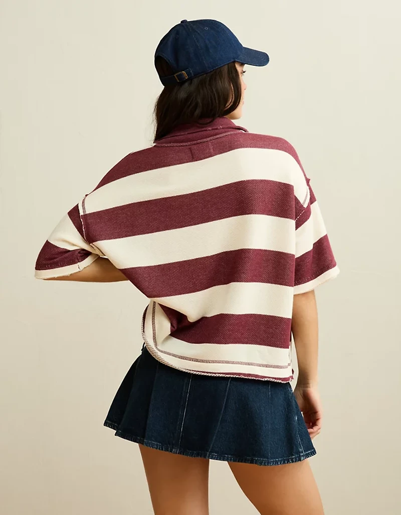 AE Campus Short-Sleeve Rugby Sweatshirt