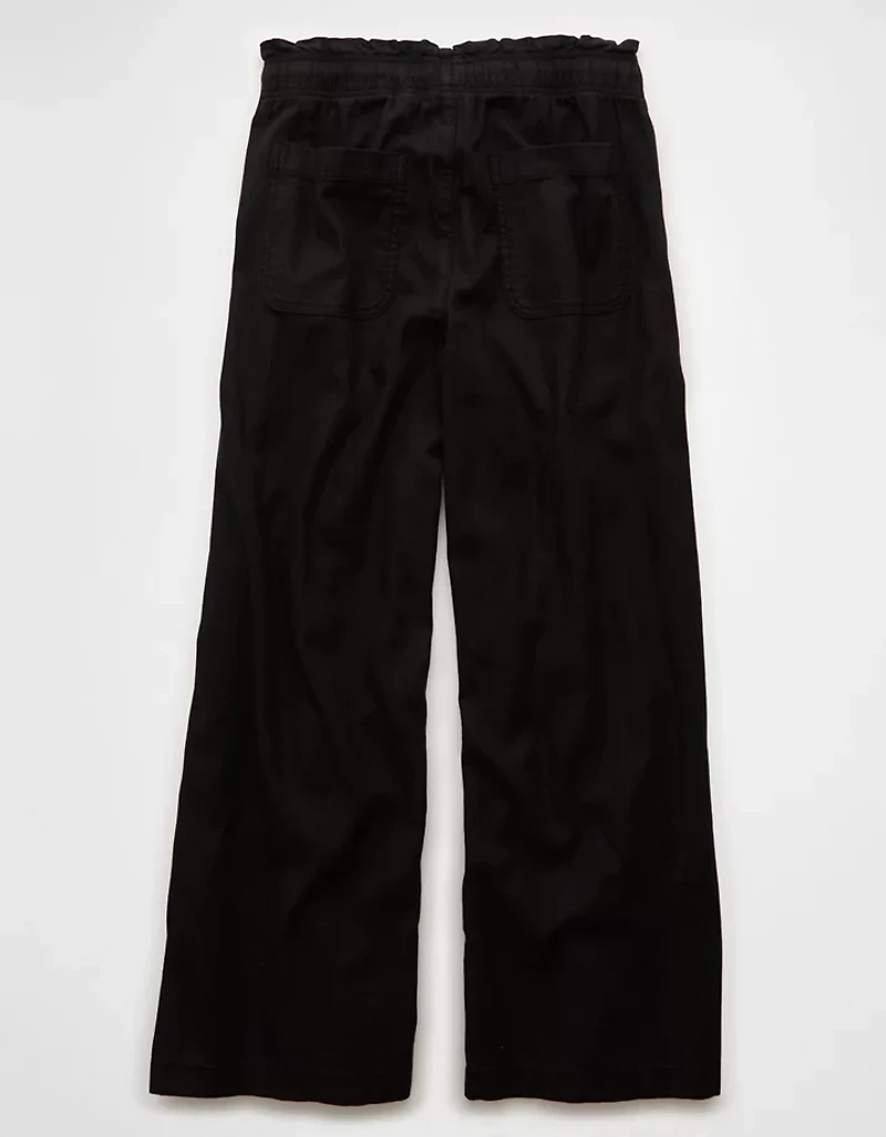 AE Dreamy Drape Linen-Blend Pull-On Pant