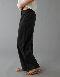 AE Dreamy Drape Linen-Blend Pull-On Pant