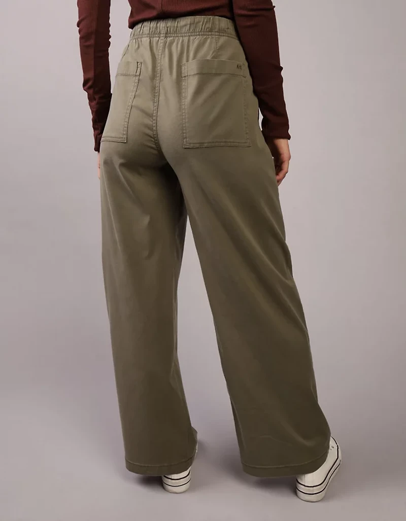 Pantalon à jambe large et taille moyenne enfiler AE