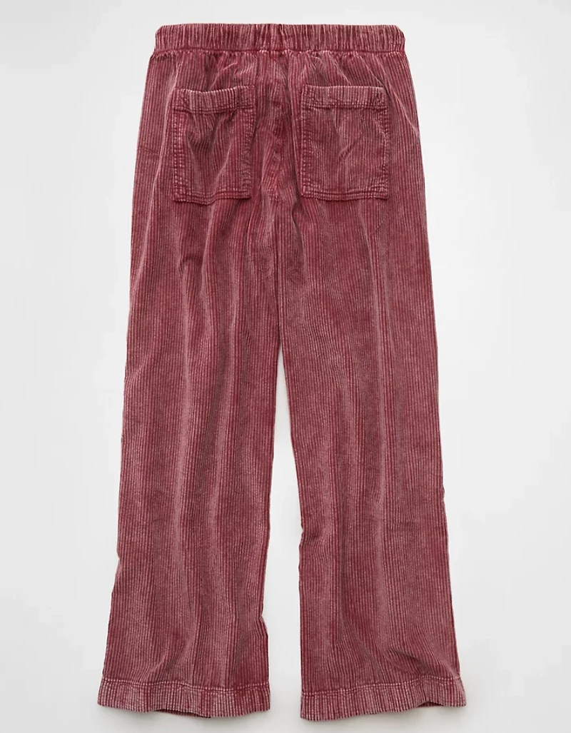 AE Stretch Corduroy Low-Rise Baggy Wide-Leg Pant