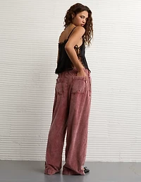AE Stretch Corduroy Low-Rise Baggy Wide-Leg Pant
