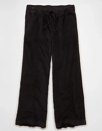 Pantalon ample à jambe large et taille basse en velours côtelé extensible AE