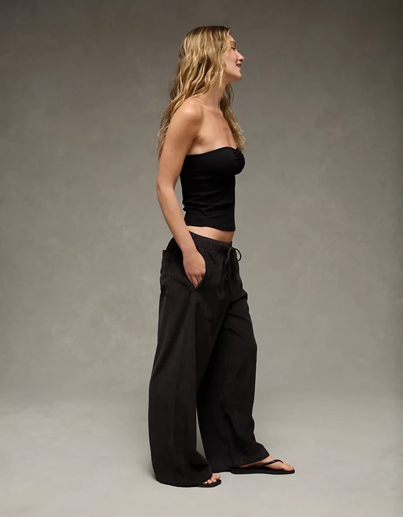 AE Stretch Corduroy Low-Rise Baggy Wide-Leg Pant