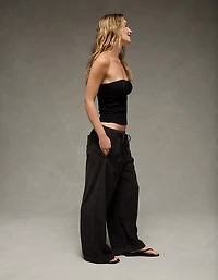 AE Stretch Corduroy Low-Rise Baggy Wide-Leg Pant