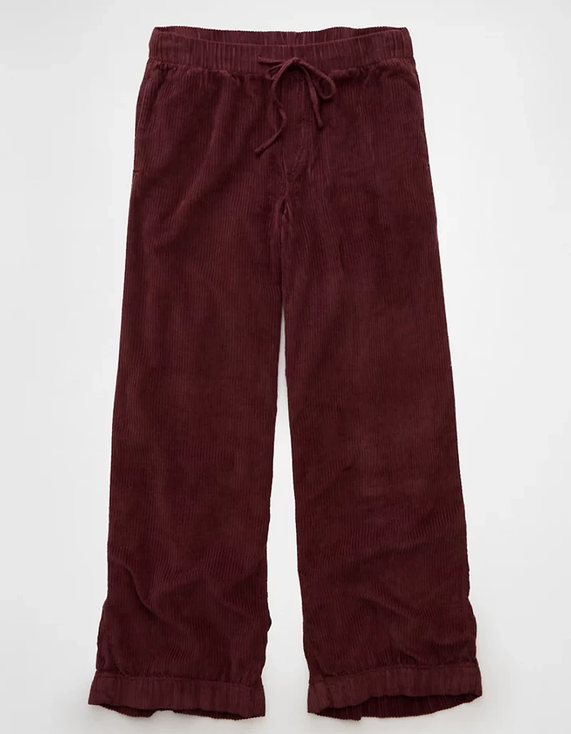AE Cozy Corduroy Low-Rise Baggy Wide-Leg Pant