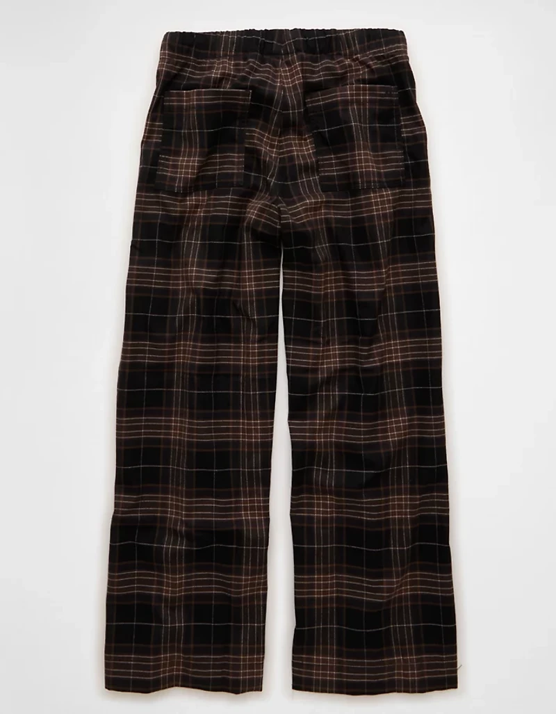 AE Plaid Pull-On Wide Leg Pant