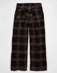 AE Plaid Pull-On Wide Leg Pant