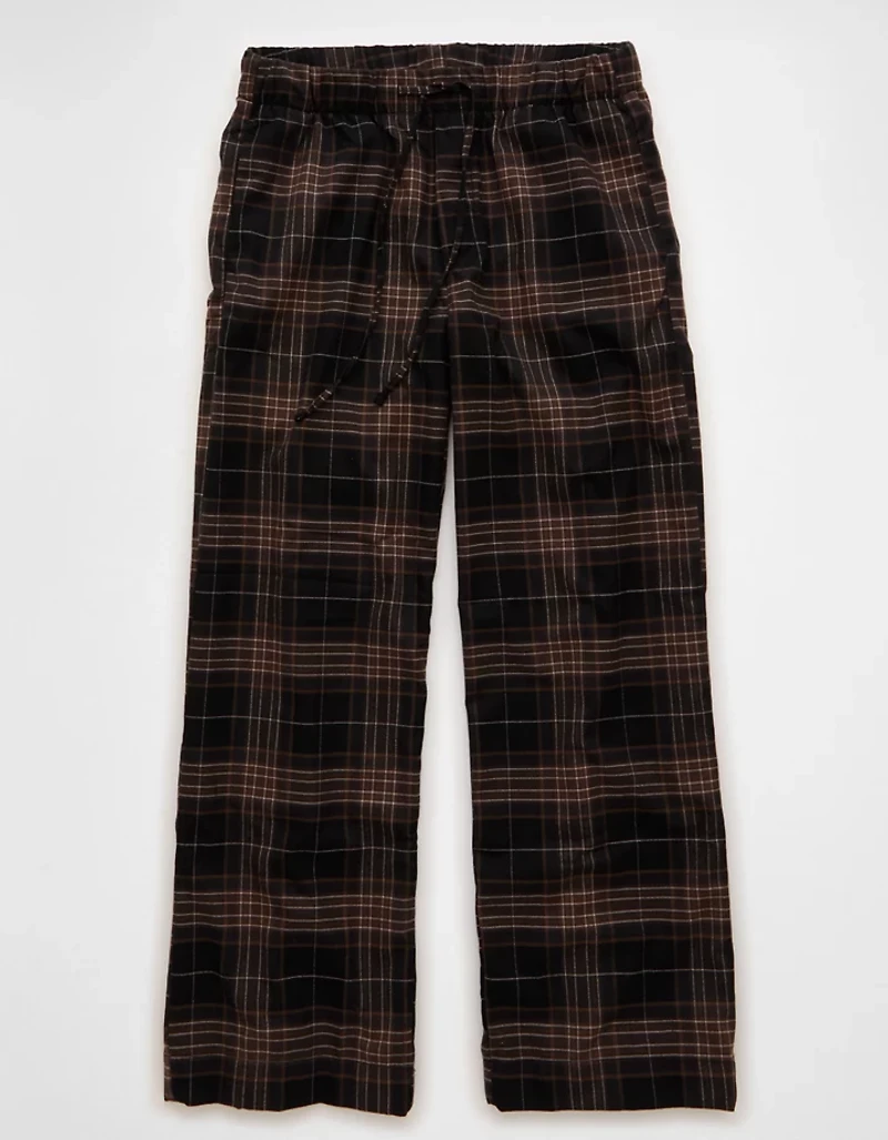 AE Plaid Pull-On Wide Leg Pant