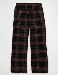 AE Plaid Pull-On Wide Leg Pant