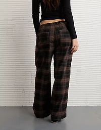 AE Plaid Pull-On Wide Leg Pant