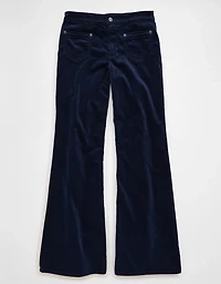 Pantalon à jambe évasée taille haute en velours côtelé AE