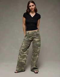 AE Stretch Camo Mid-Rise Wide-Leg Pant