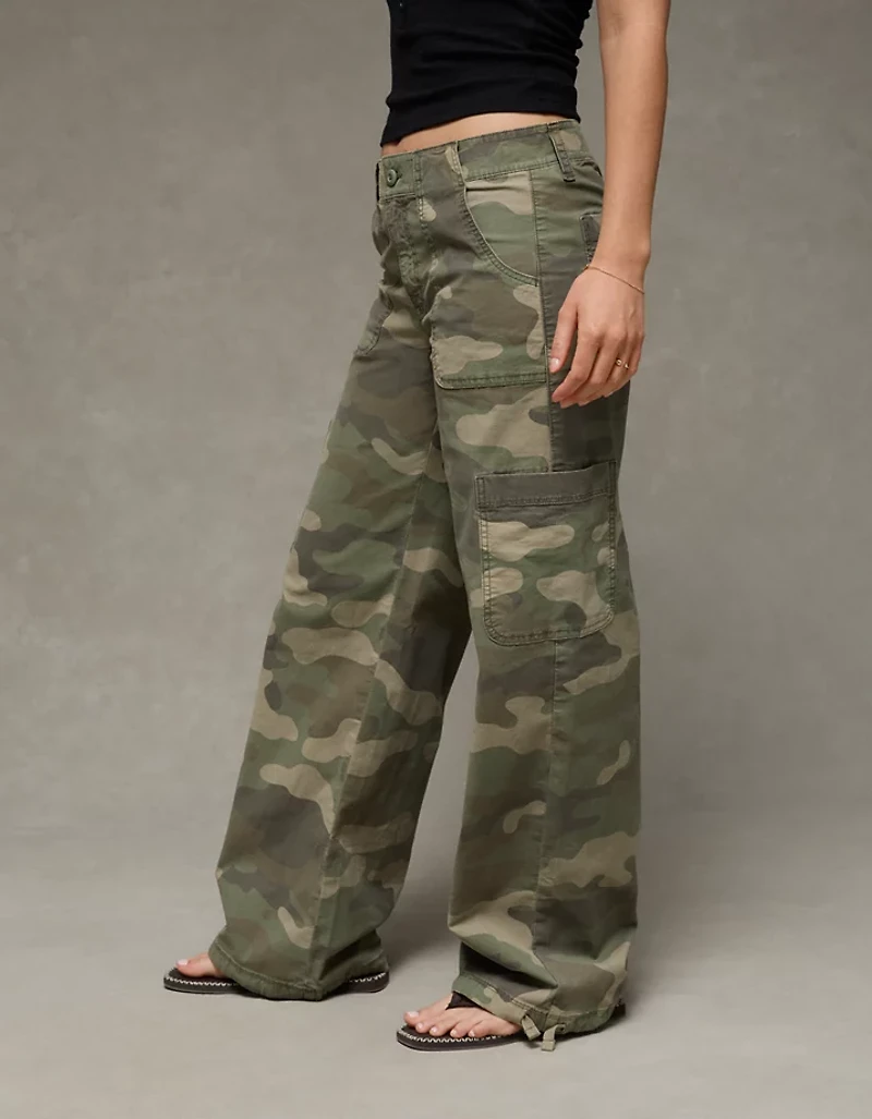 AE Stretch Camo Mid-Rise Wide-Leg Pant