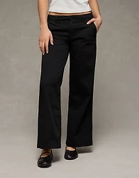 AE Low-Rise Wide-Leg Khaki Pant