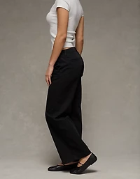 AE Low-Rise Wide-Leg Khaki Pant