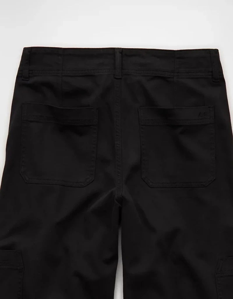 Pantalon cargo à jambe large taille très haute extensible AE
